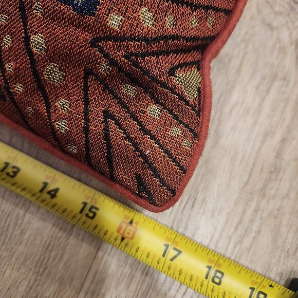 Laurel Burch Cat Tapestry Throw Pillow Square Christmas Present Stars Metallic - Picture 9 of 9